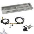 American Fireglass American Fireglass SS-AFPPKIT-N-36 36 x 12 in. Rectangular Stainless Steel Drop-In Firepit Pan with Spark Ignition Kit - Natural Gas SS-AFPPKIT-N-36
